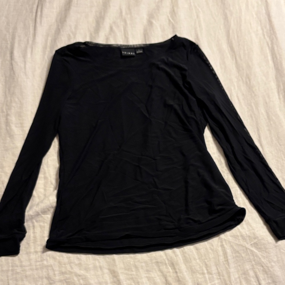 Theory Midnight Black Long Sleeve Top